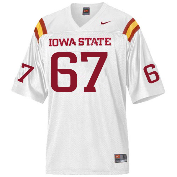 Men #67 Grant Treiber Iowa State Cyclones College Football Jerseys Sale-White